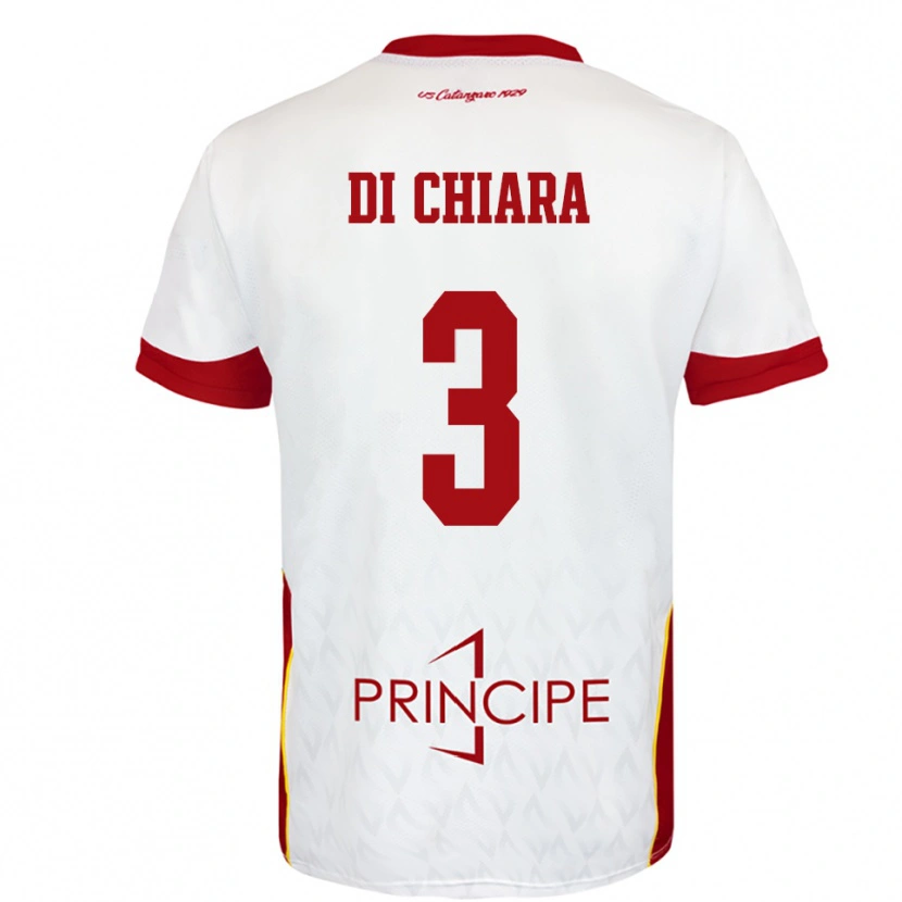 Danxen Hombre Camiseta Gianluca Di Chiara #3 Blanco Rojo 2ª Equipación 2025/26 La Camisa México
