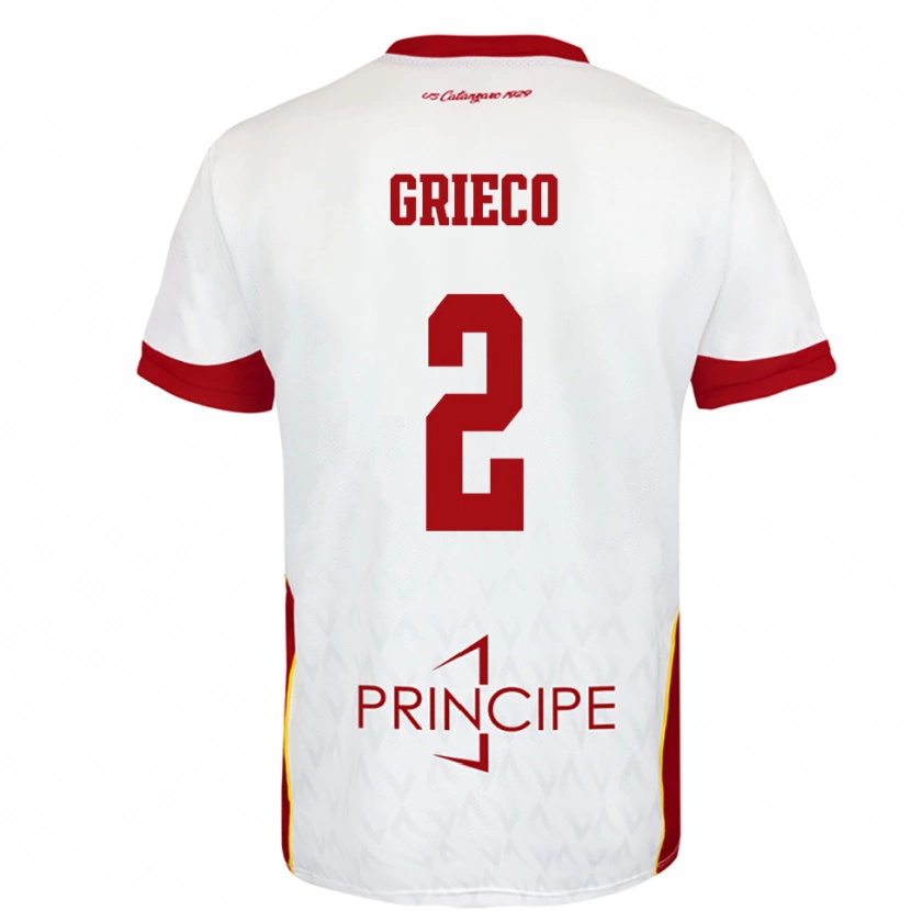 Danxen Hombre Camiseta Salvatore Grieco #2 Blanco Rojo 2ª Equipación 2025/26 La Camisa México