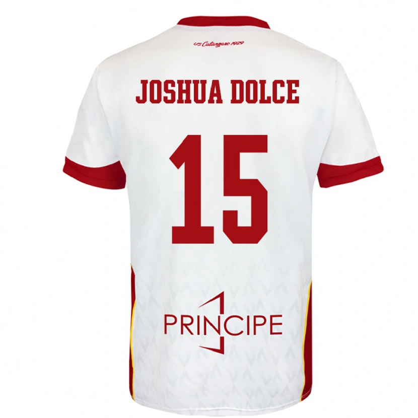 Danxen Hombre Camiseta Dave Joshua Dolce #15 Blanco Rojo 2ª Equipación 2025/26 La Camisa México
