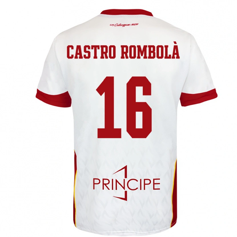 Danxen Hombre Camiseta Carlo Castro Rombolà #16 Blanco Rojo 2ª Equipación 2025/26 La Camisa México
