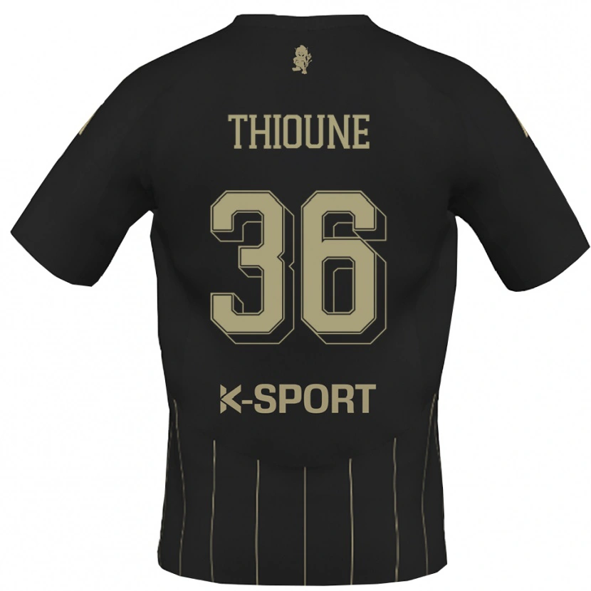 Danxen Hombre Camiseta Alioune Thioune #36 Gris Blanco 2ª Equipación 2025/26 La Camisa México