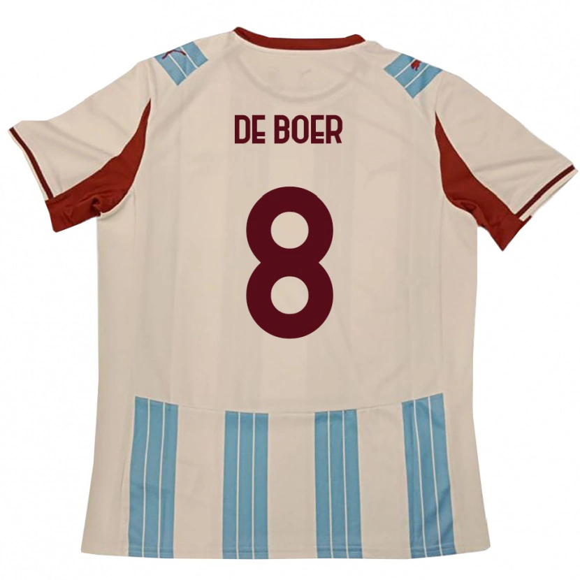 Danxen Hombre Camiseta Kees De Boer #8 Azul Celeste Blanco 2ª Equipación 2025/26 La Camisa México