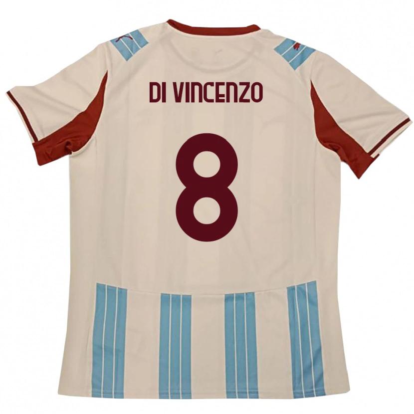 Danxen Hombre Camiseta Edoardo Di Vincenzo #8 Azul Celeste Blanco 2ª Equipación 2025/26 La Camisa México