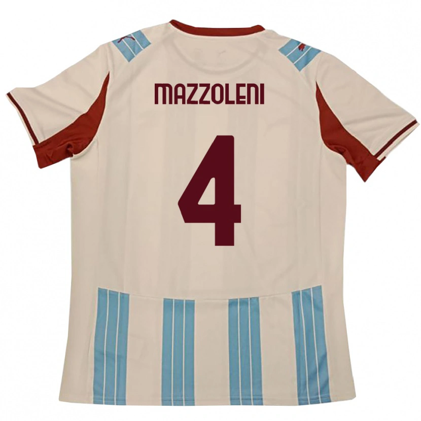 Danxen Hombre Camiseta Riccardo Mazzoleni #4 Azul Celeste Blanco 2ª Equipación 2025/26 La Camisa México