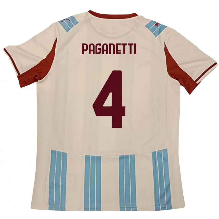 Danxen Hombre Camiseta Giacomo Paganetti #4 Azul Celeste Blanco 2ª Equipación 2025/26 La Camisa México