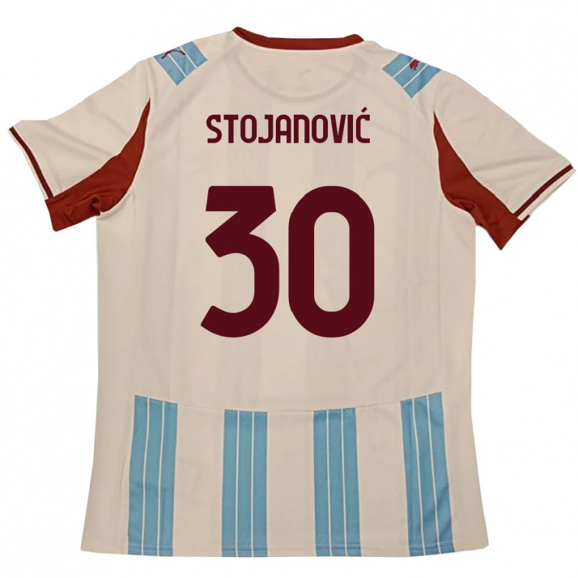 Danxen Hombre Camiseta Petar Stojanović #30 Azul Celeste Blanco 2ª Equipación 2025/26 La Camisa México