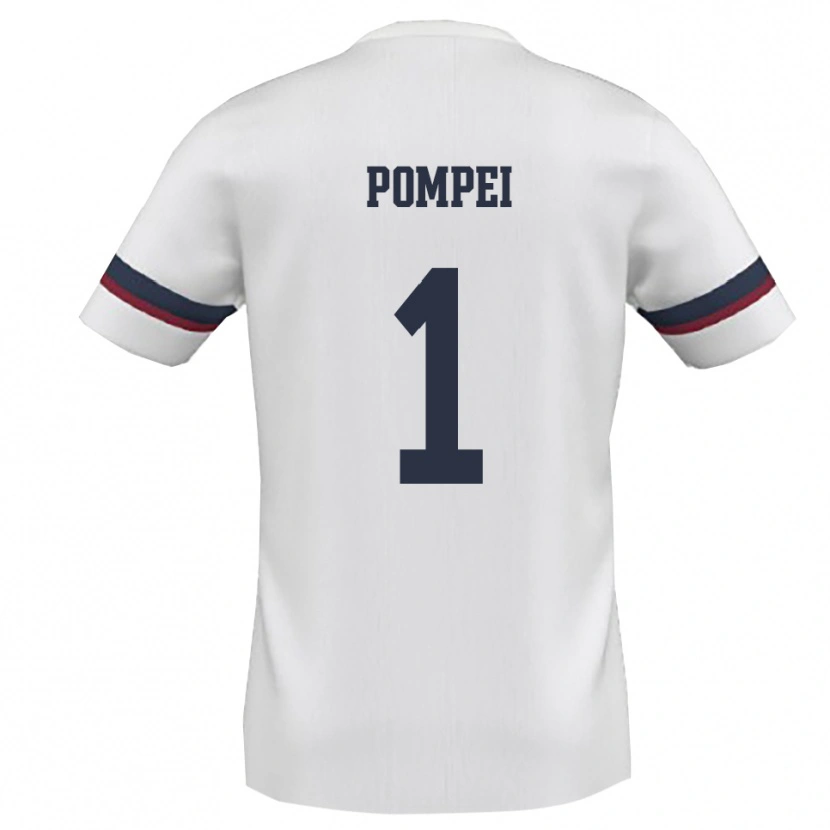 Danxen Hombre Camiseta Thomas Pompei #1 Blanco Rojo 2ª Equipación 2025/26 La Camisa México