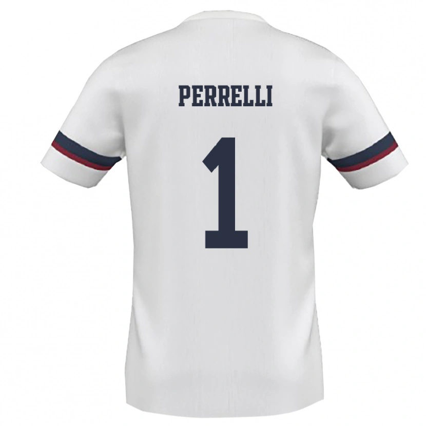 Danxen Hombre Camiseta Samuele Perrelli #1 Blanco Rojo 2ª Equipación 2025/26 La Camisa México