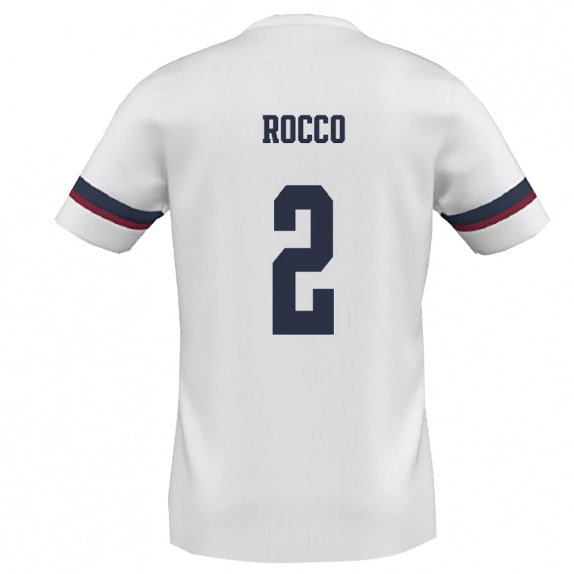 Danxen Hombre Camiseta Antonio Rocco #2 Blanco Rojo 2ª Equipación 2025/26 La Camisa México