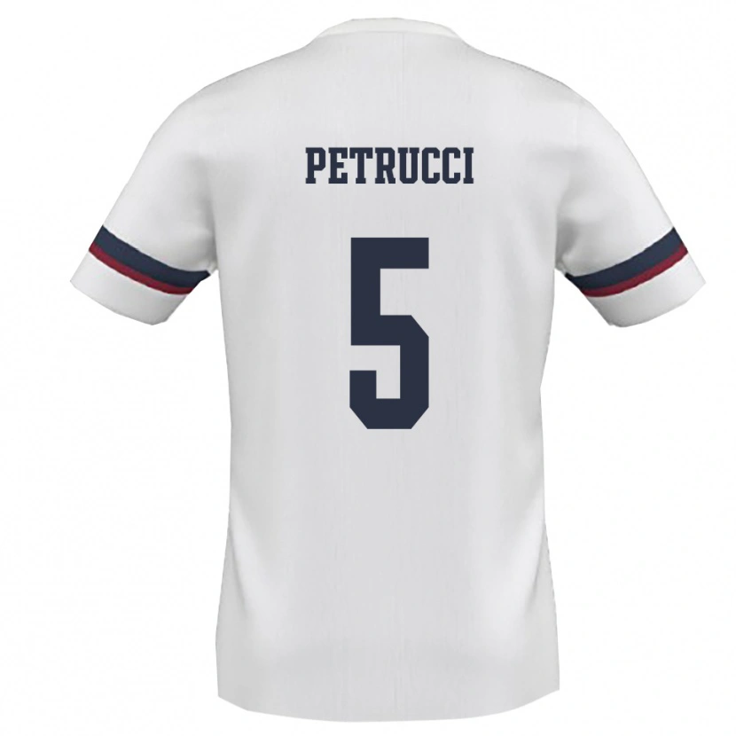 Danxen Hombre Camiseta Gianluca Petrucci #5 Blanco Rojo 2ª Equipación 2025/26 La Camisa México