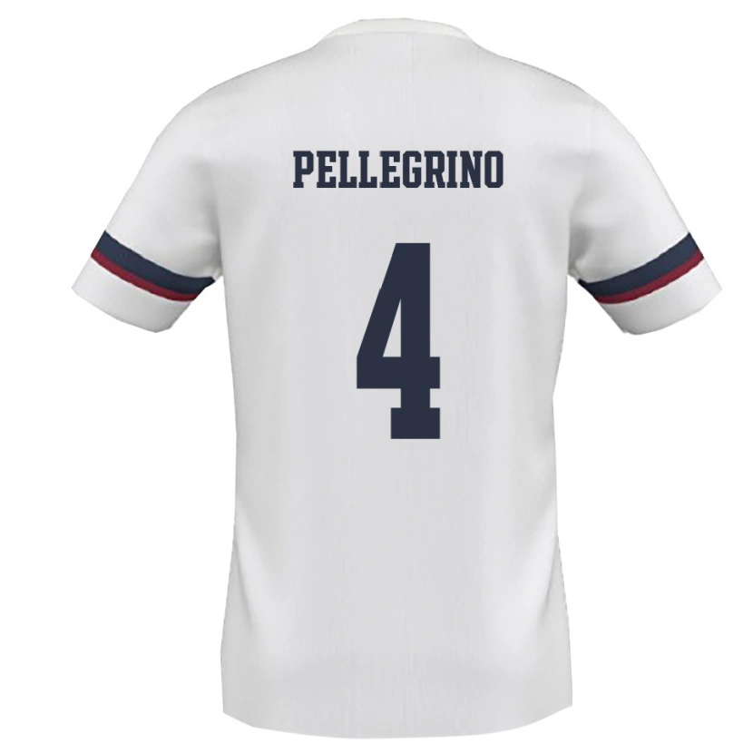 Danxen Hombre Camiseta Francesco Pellegrino #4 Blanco Rojo 2ª Equipación 2025/26 La Camisa México