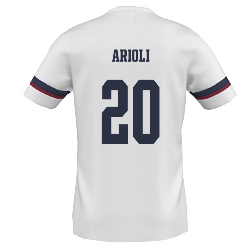 Danxen Hombre Camiseta Alessandro Arioli #20 Blanco Rojo 2ª Equipación 2025/26 La Camisa México