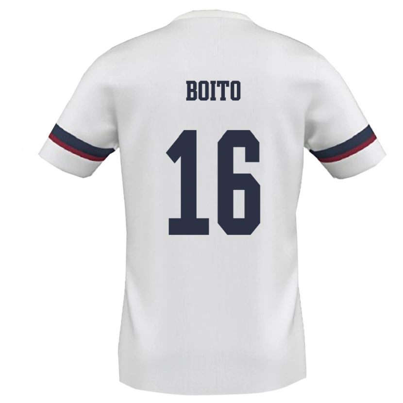 Danxen Hombre Camiseta Lucio Boito #16 Blanco Rojo 2ª Equipación 2025/26 La Camisa México