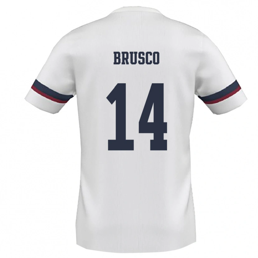 Danxen Hombre Camiseta Alessandro Brusco #14 Blanco Rojo 2ª Equipación 2025/26 La Camisa México