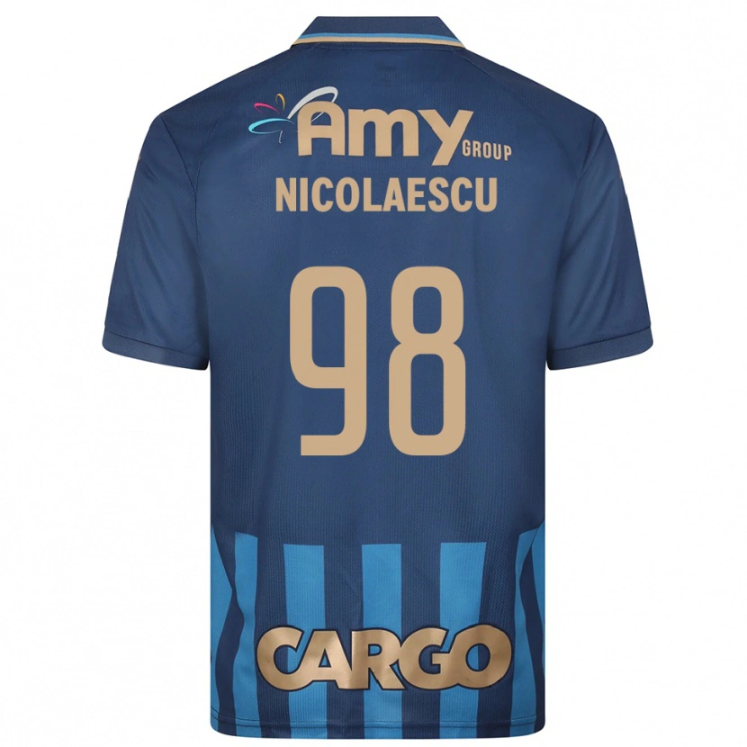 Danxen Hombre Camiseta Ion Nicolaescu #98 Azul Marino 2ª Equipación 2025/26 La Camisa México