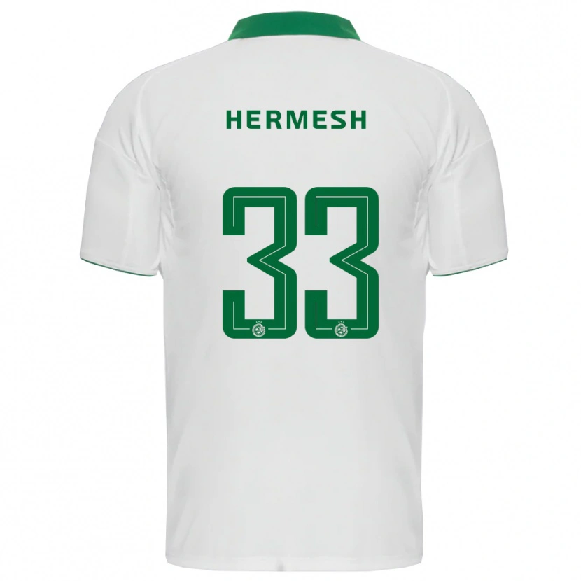 Danxen Hombre Camiseta Liam Hermesh #33 Blanco Verde 2ª Equipación 2025/26 La Camisa México