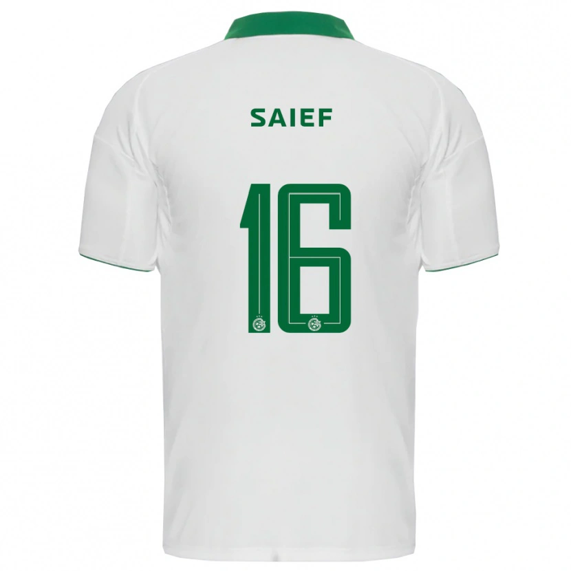 Danxen Hombre Camiseta Kenny Saief #16 Blanco Verde 2ª Equipación 2025/26 La Camisa México