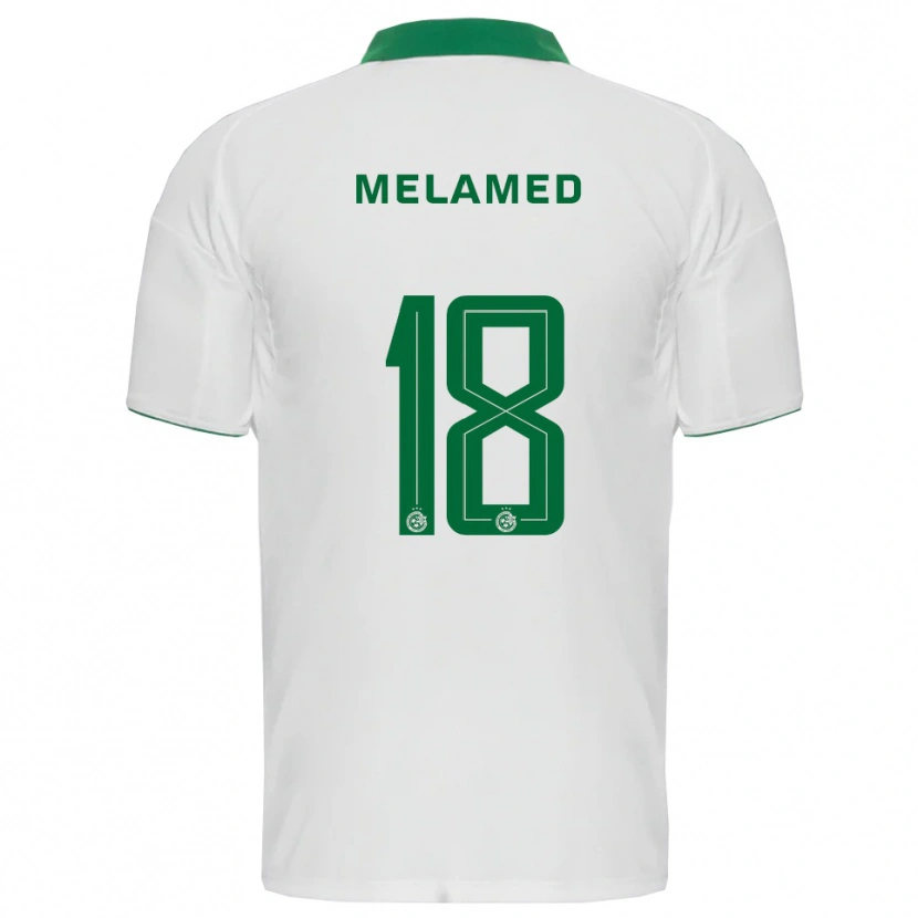 Danxen Hombre Camiseta Guy Melamed #18 Blanco Verde 2ª Equipación 2025/26 La Camisa México