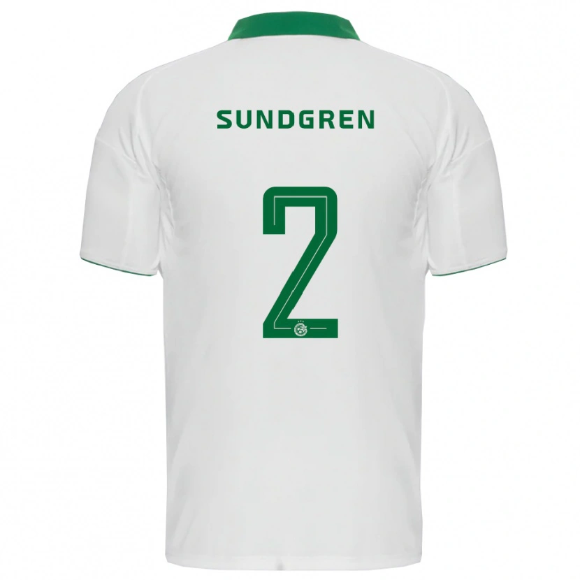 Danxen Hombre Camiseta Daniel Sundgren #2 Blanco Verde 2ª Equipación 2025/26 La Camisa México