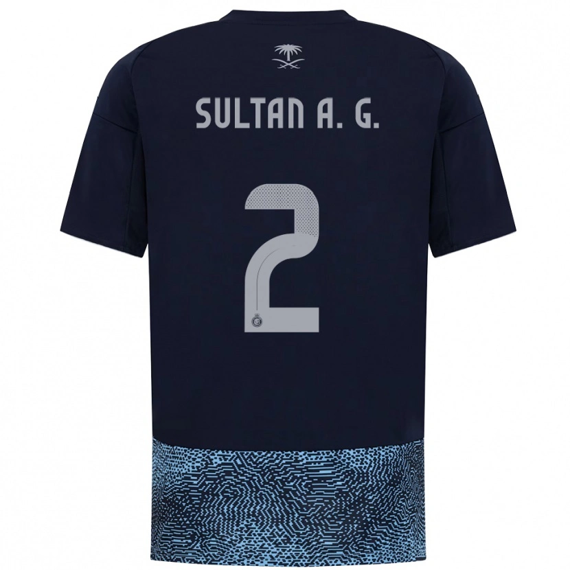 Danxen Hombre Camiseta Sultan Al-Ghannam #2 Marino Azul Celeste 2ª Equipación 2025/26 La Camisa México