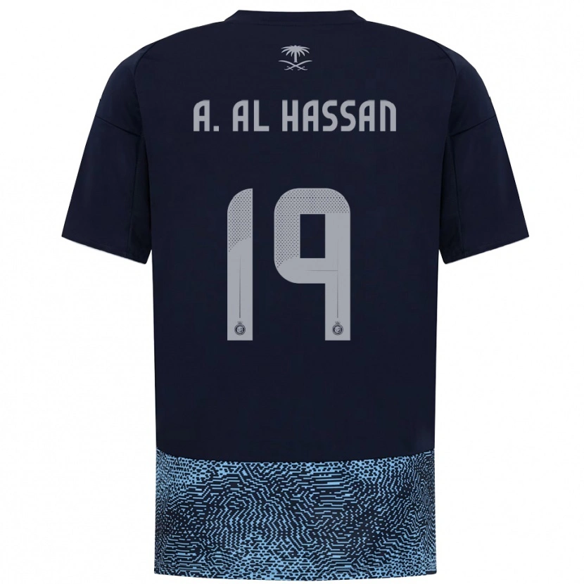 Danxen Hombre Camiseta Ali Al-Hassan #19 Marino Azul Celeste 2ª Equipación 2025/26 La Camisa México