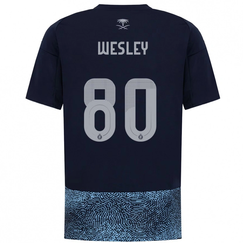 Danxen Hombre Camiseta Wesley #80 Marino Azul Celeste 2ª Equipación 2025/26 La Camisa México