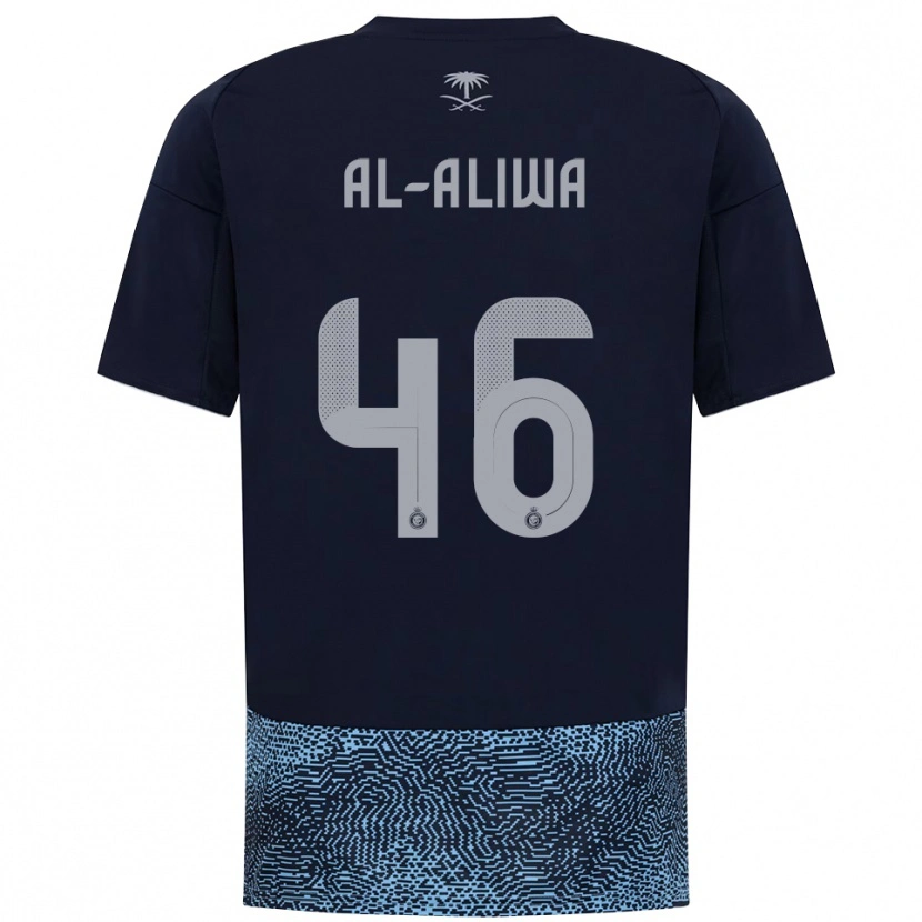 Danxen Hombre Camiseta Abdulaziz Al-Aliwa #46 Marino Azul Celeste 2ª Equipación 2025/26 La Camisa México