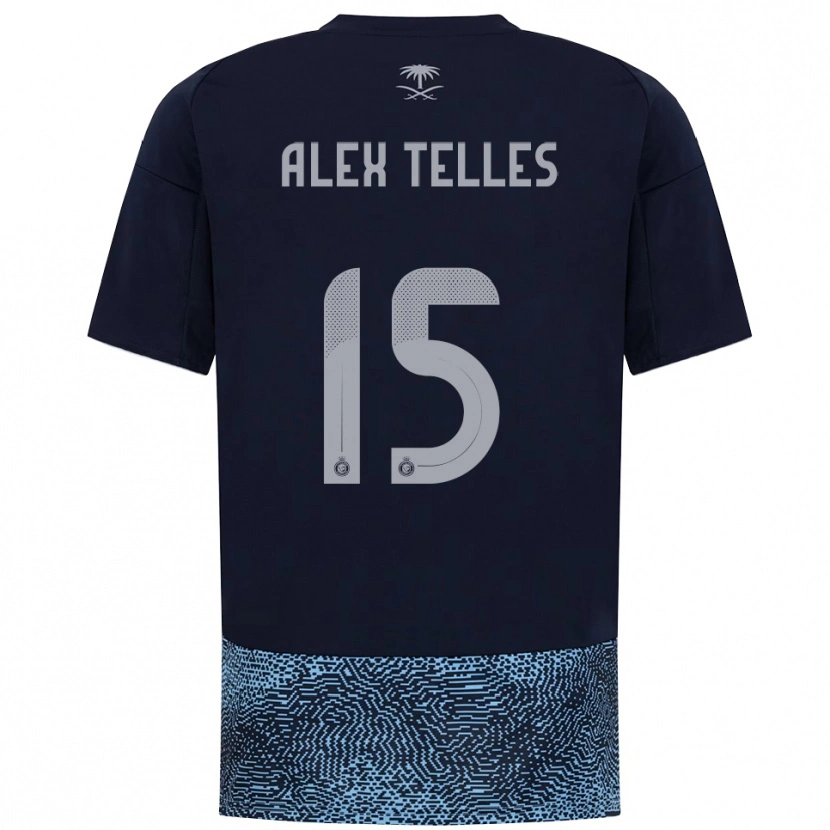 Danxen Hombre Camiseta Alex Telles #15 Marino Azul Celeste 2ª Equipación 2025/26 La Camisa México