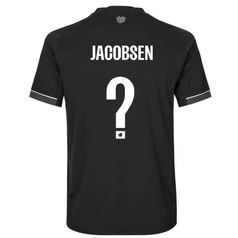 Danxen Hombre Camiseta Holger Jacobsen #0 Negro Blanco 2ª Equipación 2025/26 La Camisa México