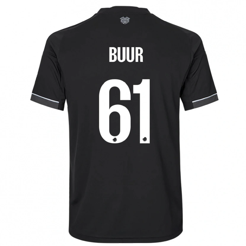 Danxen Hombre Camiseta Oscar Buur #61 Negro Blanco 2ª Equipación 2025/26 La Camisa México