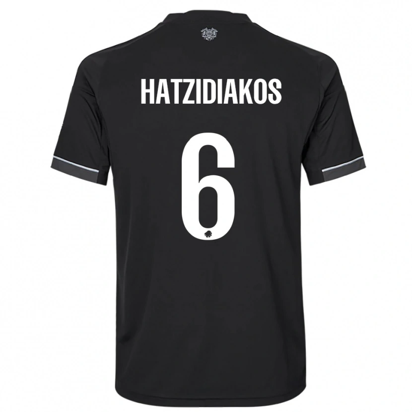 Danxen Hombre Camiseta Pantelis Hatzidiakos #6 Negro Blanco 2ª Equipación 2025/26 La Camisa México
