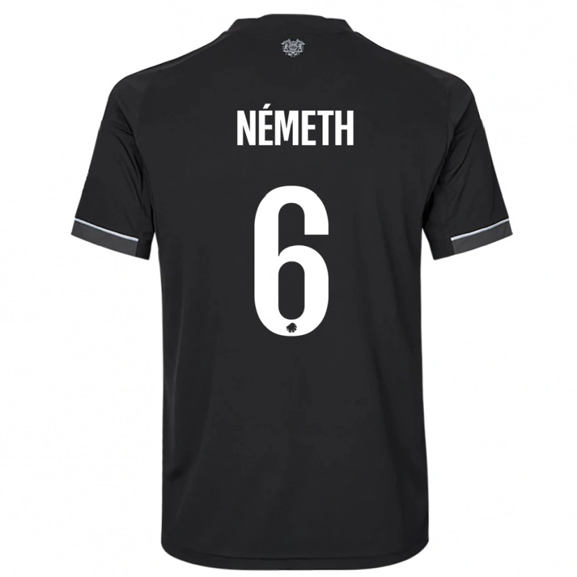 Danxen Hombre Camiseta Hunor Németh #6 Negro Blanco 2ª Equipación 2025/26 La Camisa México