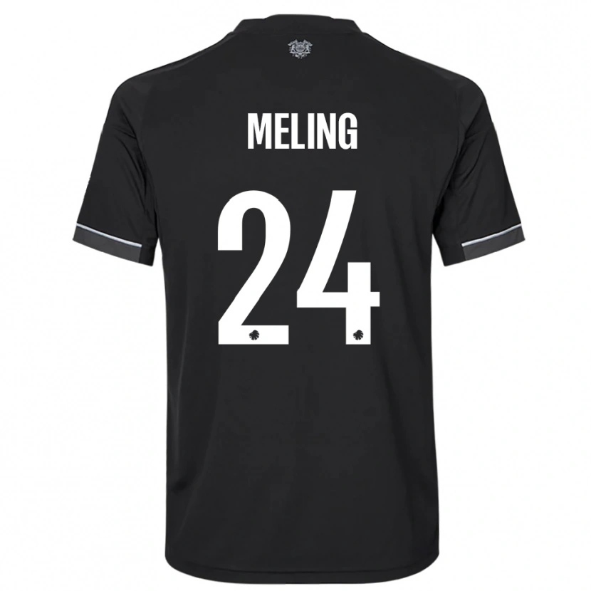 Danxen Hombre Camiseta Birger Meling #24 Negro Blanco 2ª Equipación 2025/26 La Camisa México