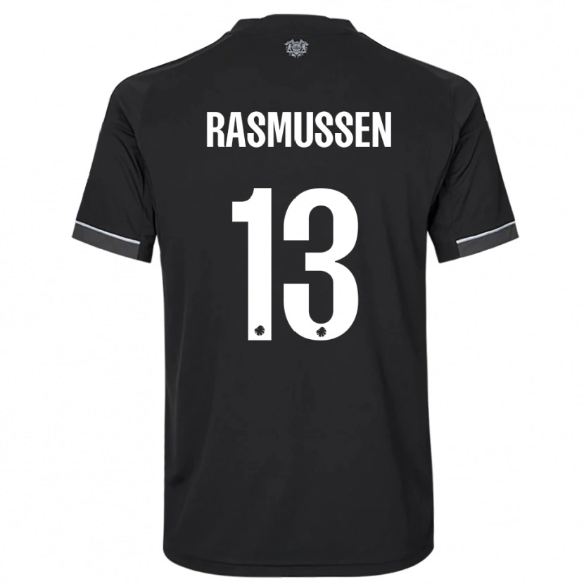 Danxen Hombre Camiseta Sara Rasmussen #13 Negro Blanco 2ª Equipación 2025/26 La Camisa México