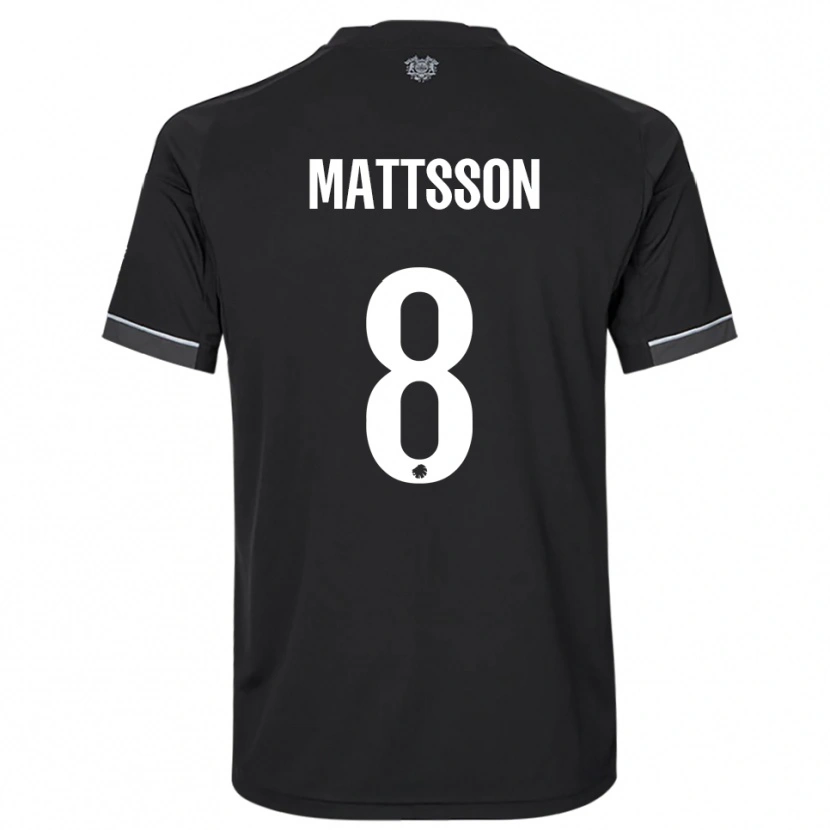 Danxen Hombre Camiseta Magnus Mattsson #8 Negro Blanco 2ª Equipación 2025/26 La Camisa México