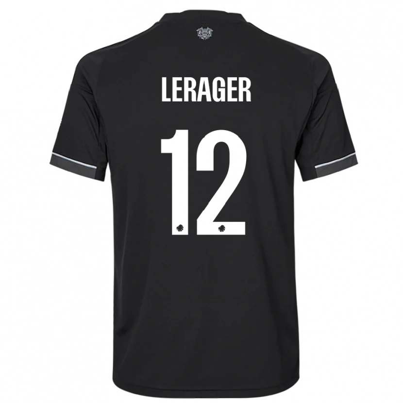 Danxen Hombre Camiseta Lukas Lerager #12 Negro Blanco 2ª Equipación 2025/26 La Camisa México