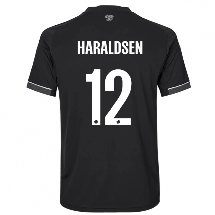 Danxen Hombre Camiseta Henrik Haraldsen #12 Negro Blanco 2ª Equipación 2025/26 La Camisa México
