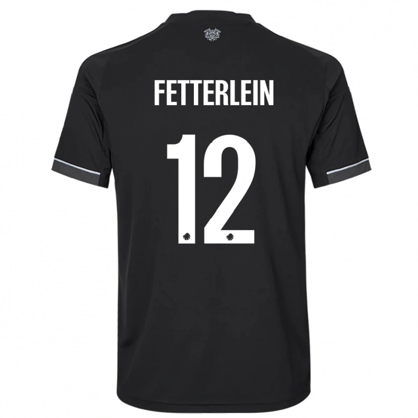 Danxen Hombre Camiseta Sean Fetterlein #12 Negro Blanco 2ª Equipación 2025/26 La Camisa México