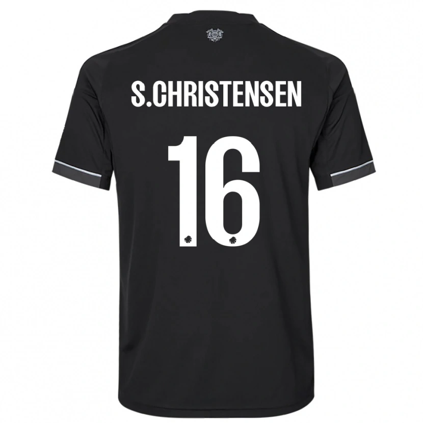 Danxen Hombre Camiseta Sebastian Christensen #16 Negro Blanco 2ª Equipación 2025/26 La Camisa México
