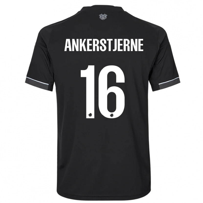 Danxen Hombre Camiseta Ida Ankerstjerne #16 Negro Blanco 2ª Equipación 2025/26 La Camisa México