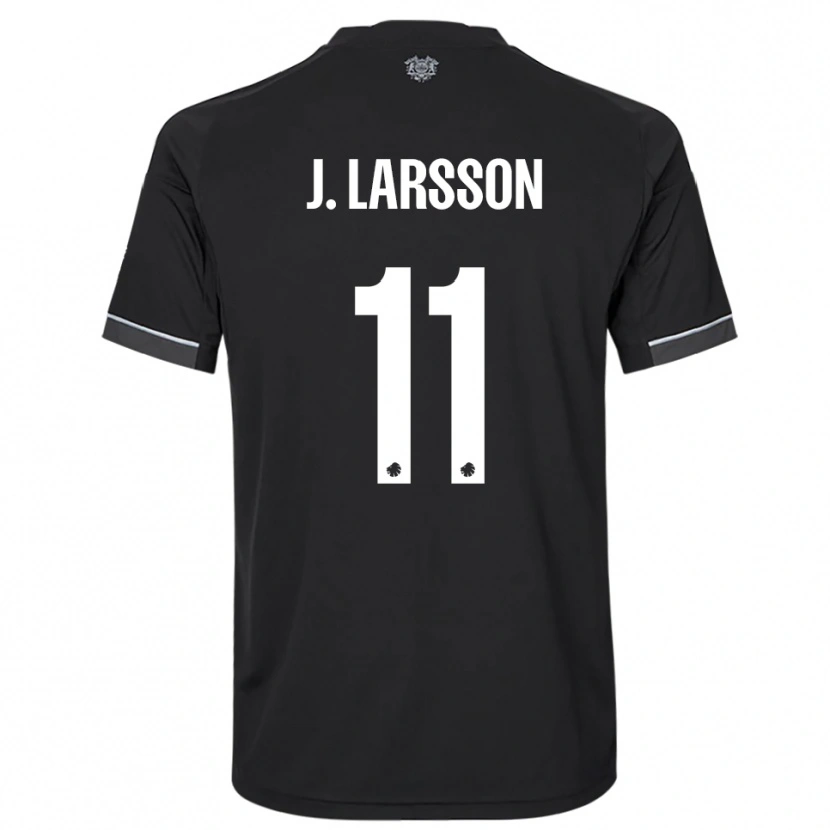 Danxen Hombre Camiseta Jordan Larsson #11 Negro Blanco 2ª Equipación 2025/26 La Camisa México