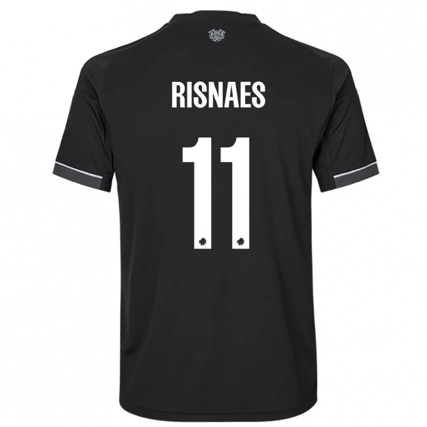 Danxen Hombre Camiseta Roberto Risnaes #11 Negro Blanco 2ª Equipación 2025/26 La Camisa México