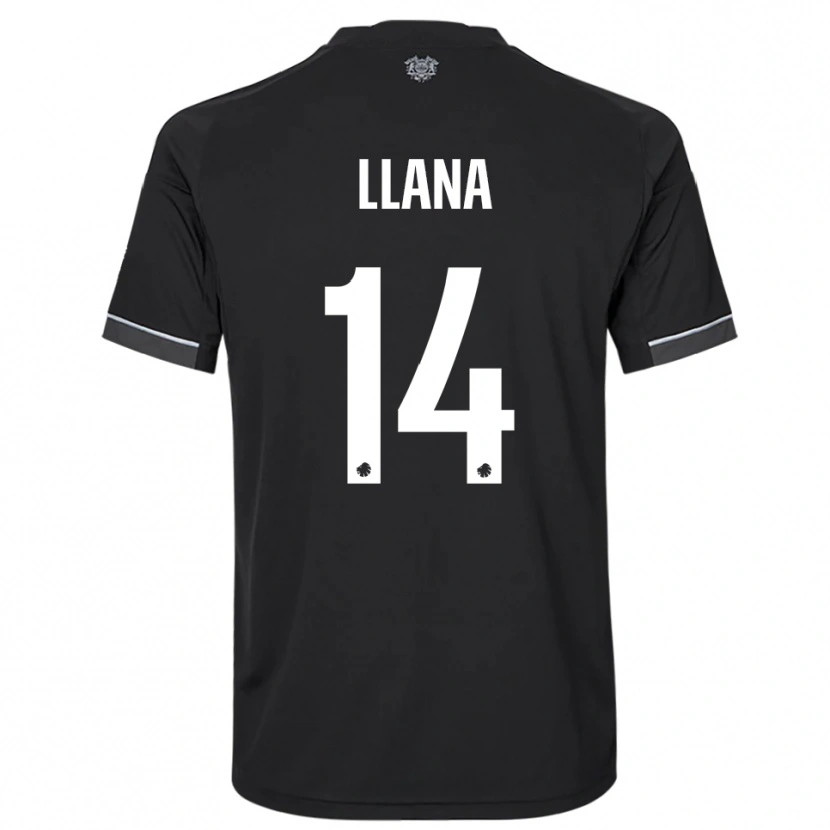 Danxen Hombre Camiseta Brandon Llana #14 Negro Blanco 2ª Equipación 2025/26 La Camisa México