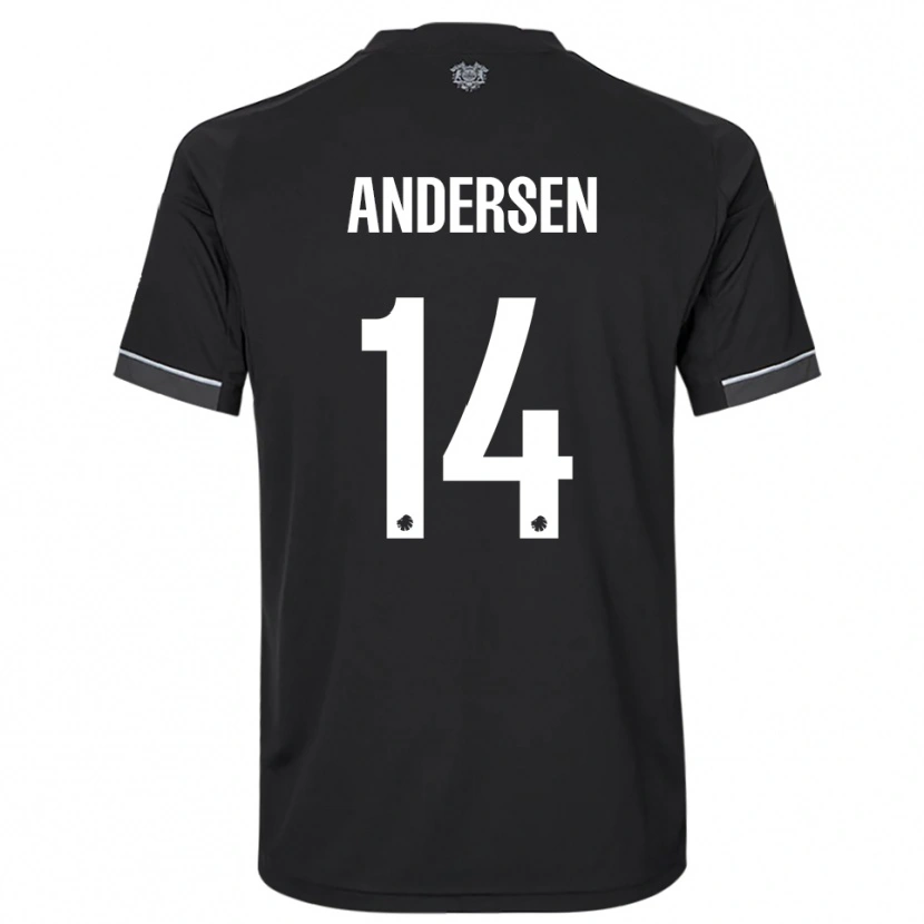 Danxen Hombre Camiseta Svava Andersen #14 Negro Blanco 2ª Equipación 2025/26 La Camisa México