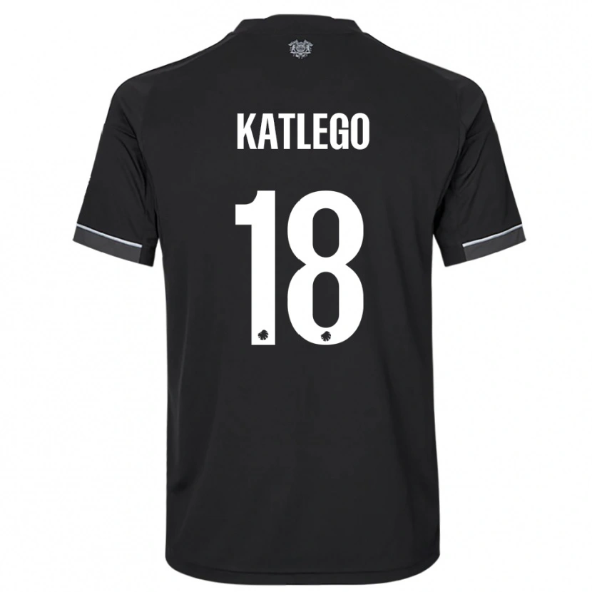 Danxen Hombre Camiseta David Katlego #18 Negro Blanco 2ª Equipación 2025/26 La Camisa México