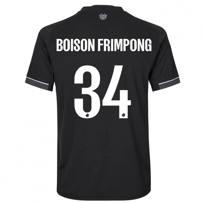 Danxen Hombre Camiseta David Boison Frimpong #34 Negro Blanco 2ª Equipación 2025/26 La Camisa México