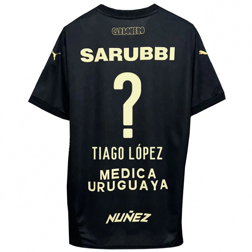Danxen Hombre Camiseta Tiago López #0 Negro Oro 2ª Equipación 2025/26 La Camisa México