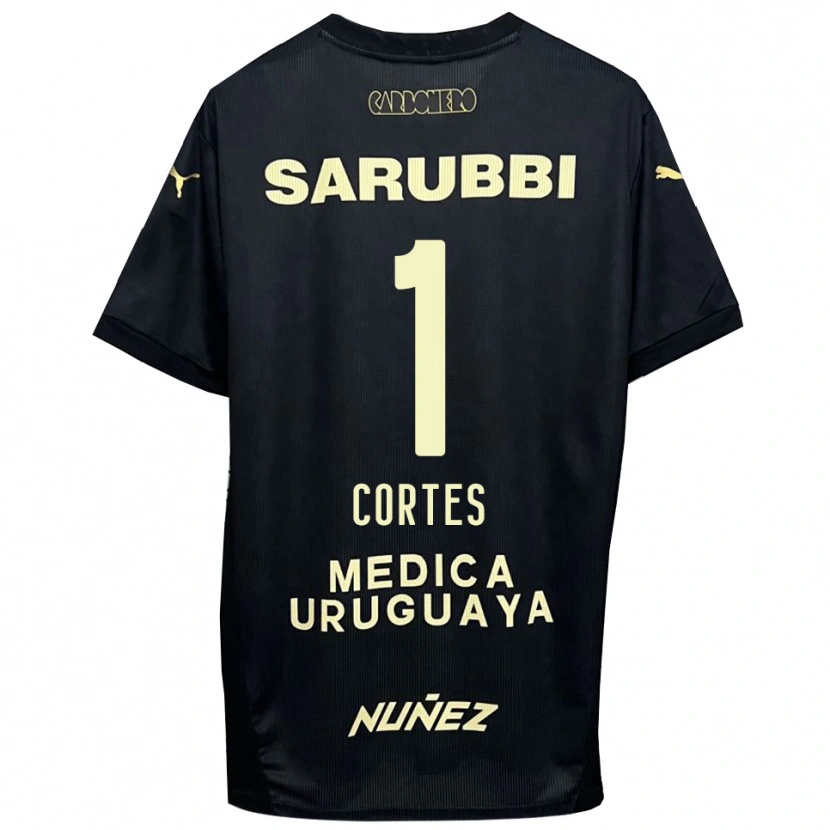 Danxen Hombre Camiseta Brayan Cortés #1 Negro Oro 2ª Equipación 2025/26 La Camisa México