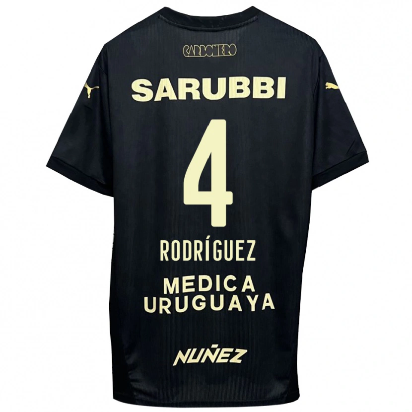 Danxen Hombre Camiseta Guzmán Rodríguez #4 Negro Oro 2ª Equipación 2025/26 La Camisa México