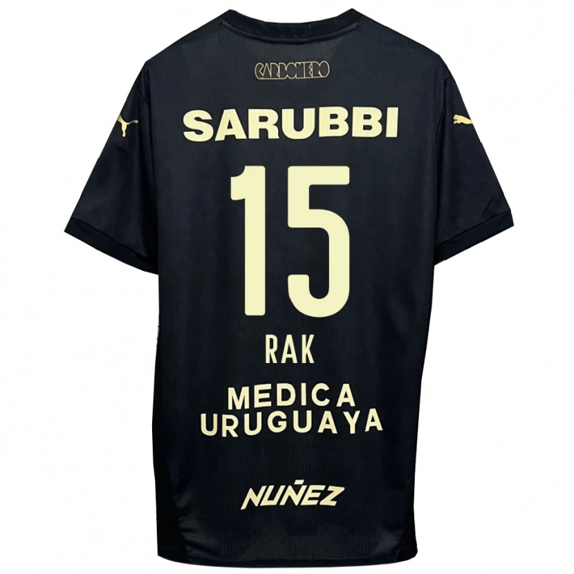 Danxen Hombre Camiseta Yonatthan Rak #15 Negro Oro 2ª Equipación 2025/26 La Camisa México
